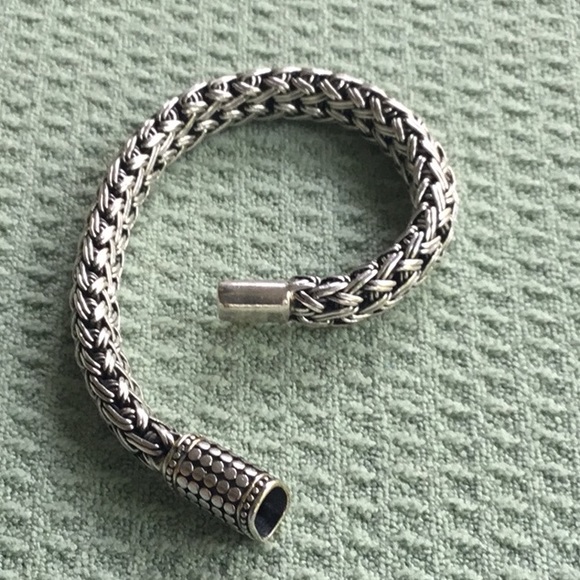 Gorgeous 925 Sterling Silver Woven Bracelet Heavy - Picture 5 of 13